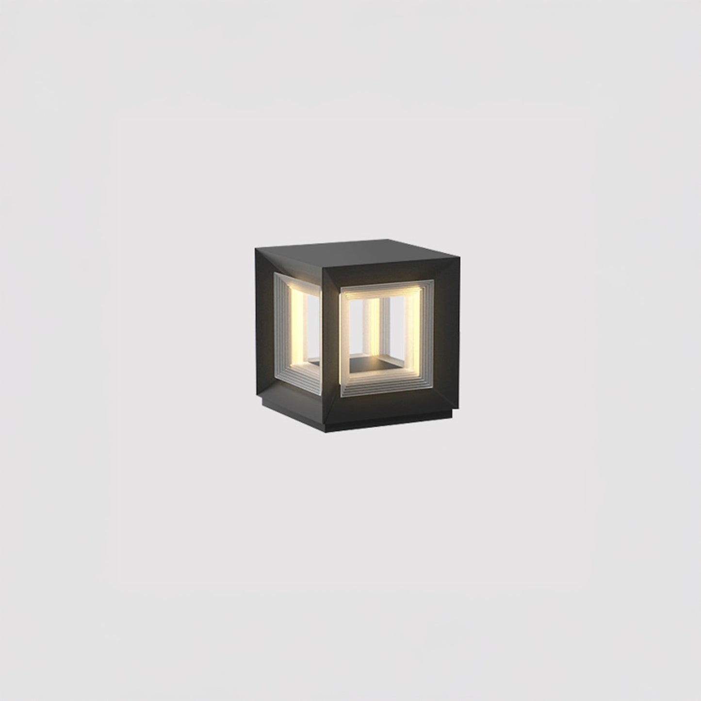 Light Cube Eclectic Metal Outdoor Post Light