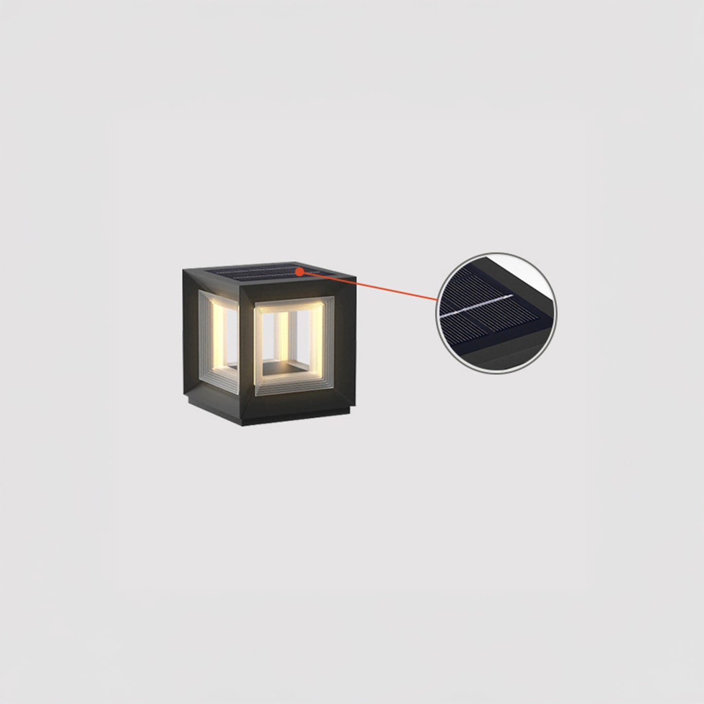 Light Cube Eclectic Metal Outdoor Post Light