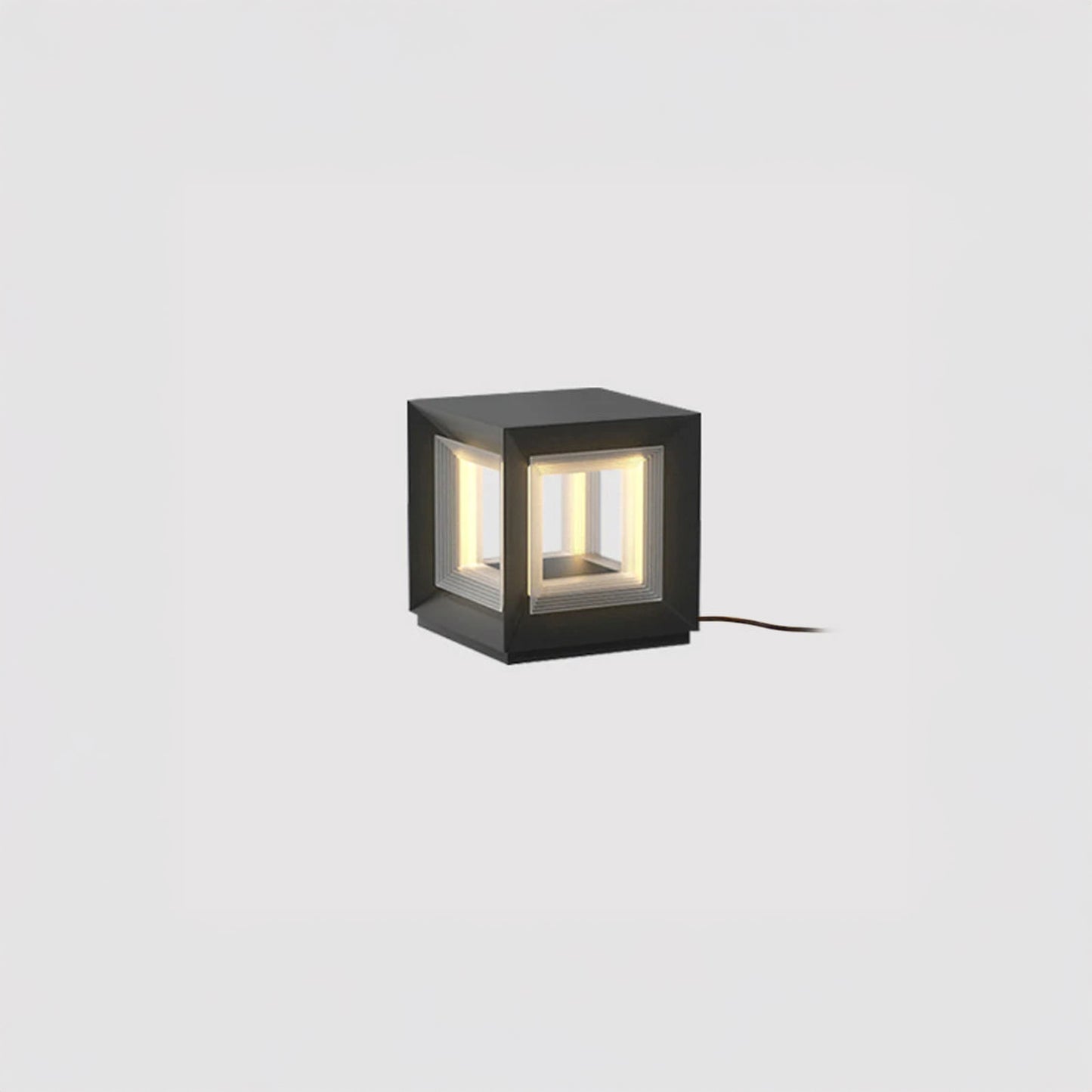 Light Cube Eclectic Metal Outdoor Post Light