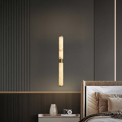 Line Alabaster Contemporary Brass Wall Light