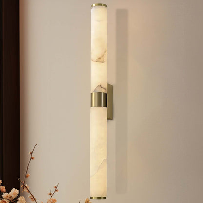 Line Alabaster Contemporary Brass Wall Light