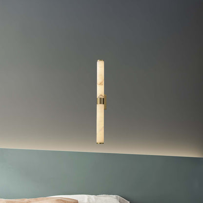 Line Alabaster Contemporary Brass Wall Light