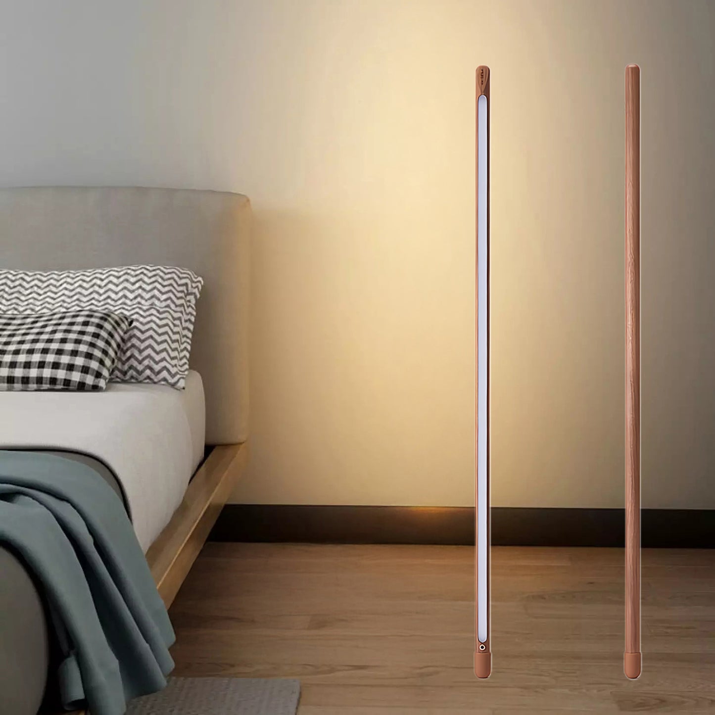 Line Assist Ambience Contemporary Wood Floor Lamp