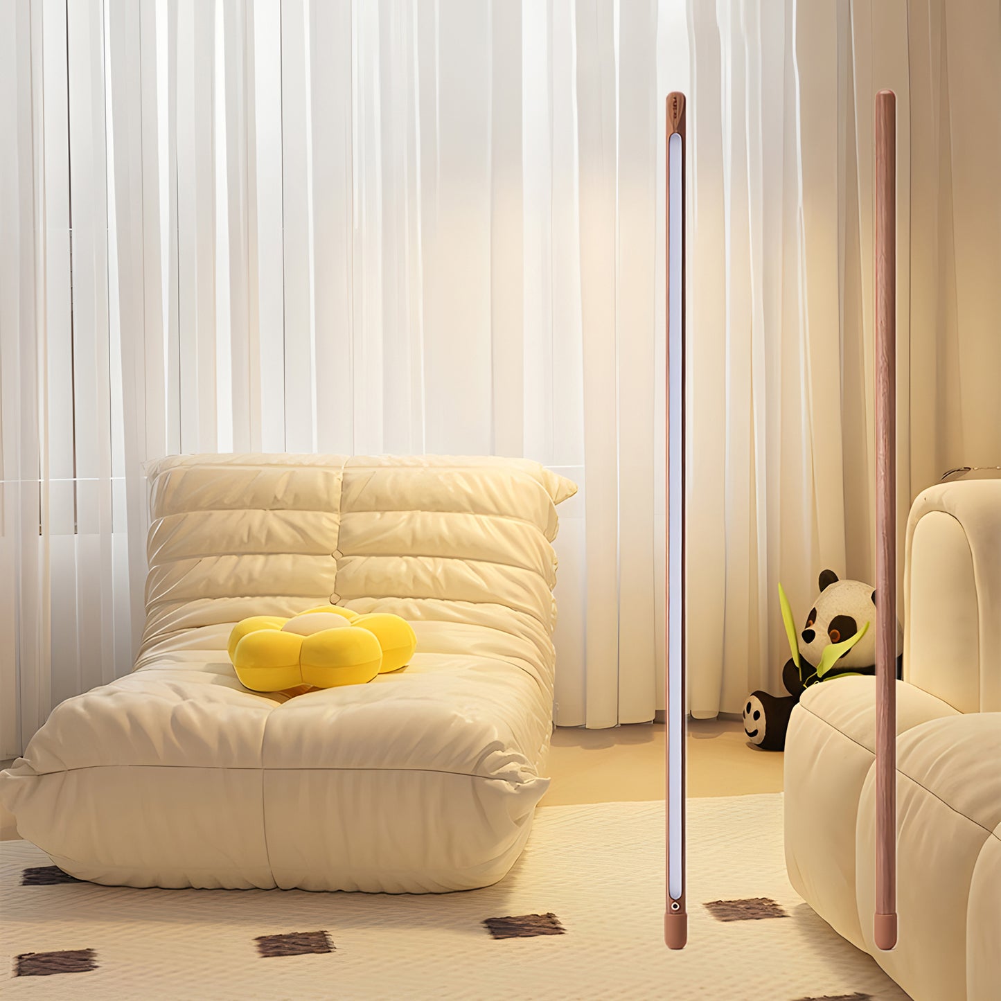 Line Assist Ambience Contemporary Wood Floor Lamp