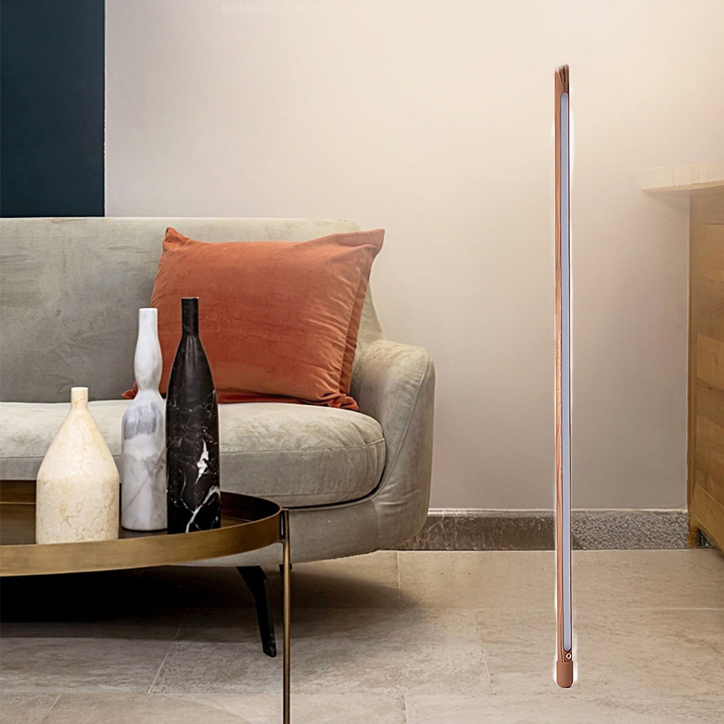 Line Assist Ambience Contemporary Wood Floor Lamp