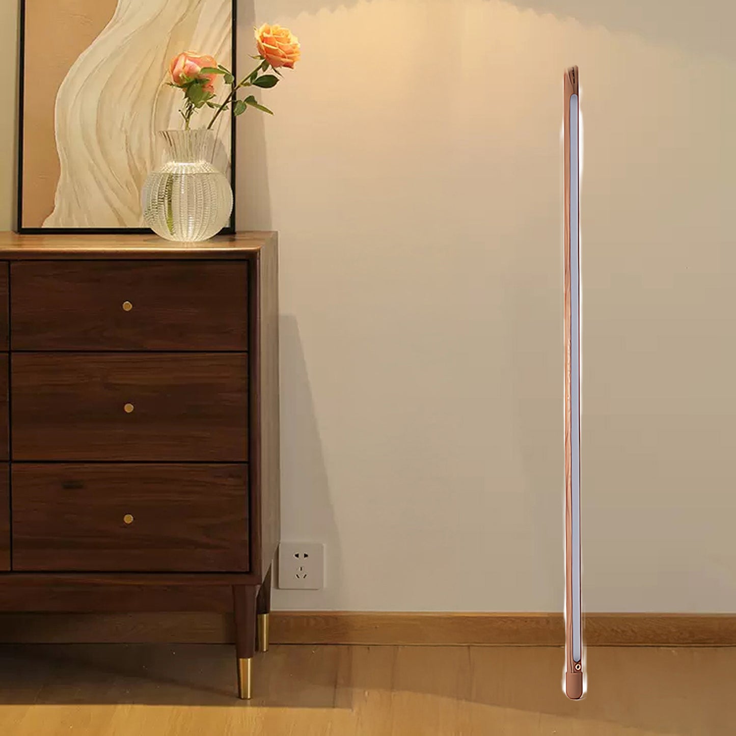 Line Assist Ambience Contemporary Wood Floor Lamp