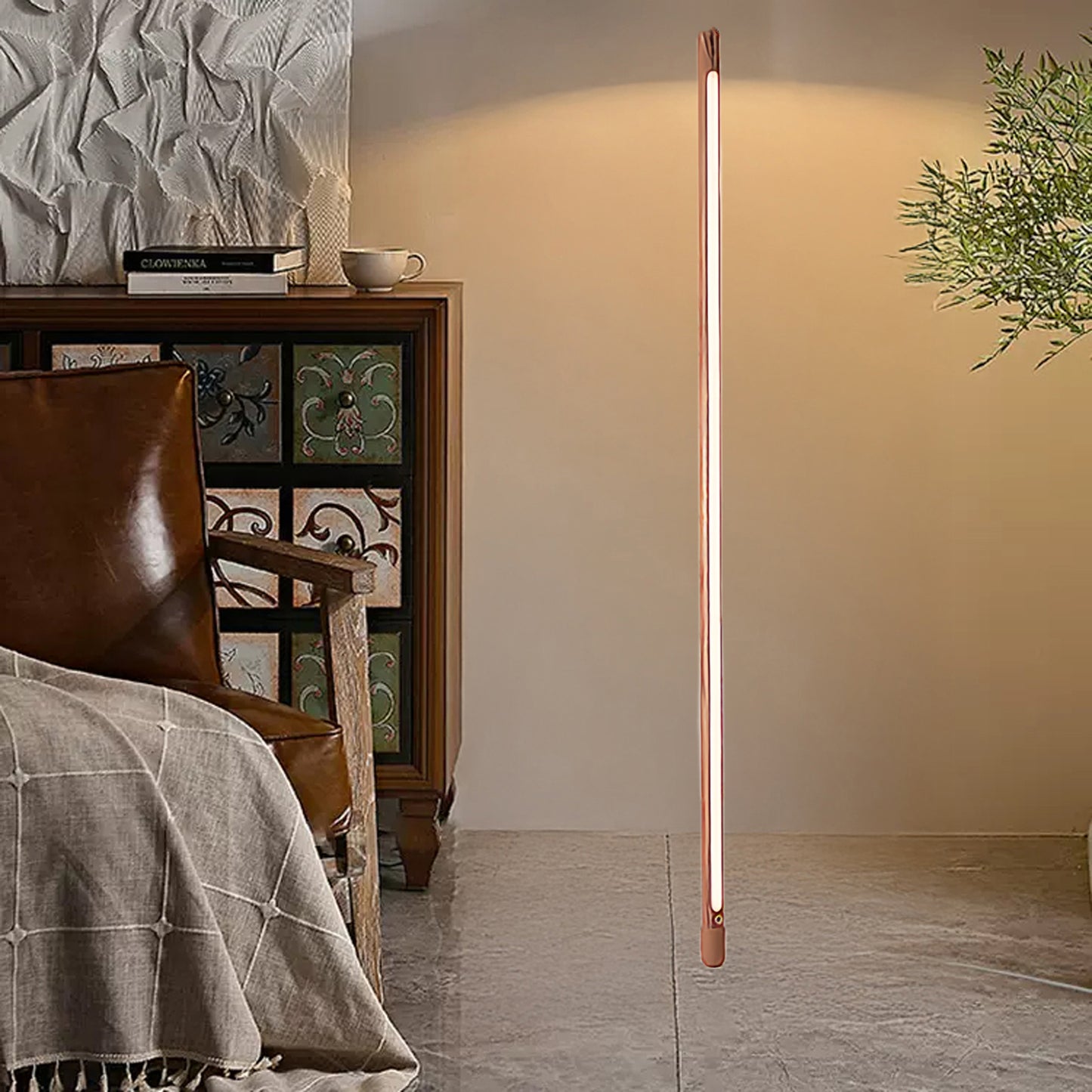 Line Assist Ambience Contemporary Wood Floor Lamp