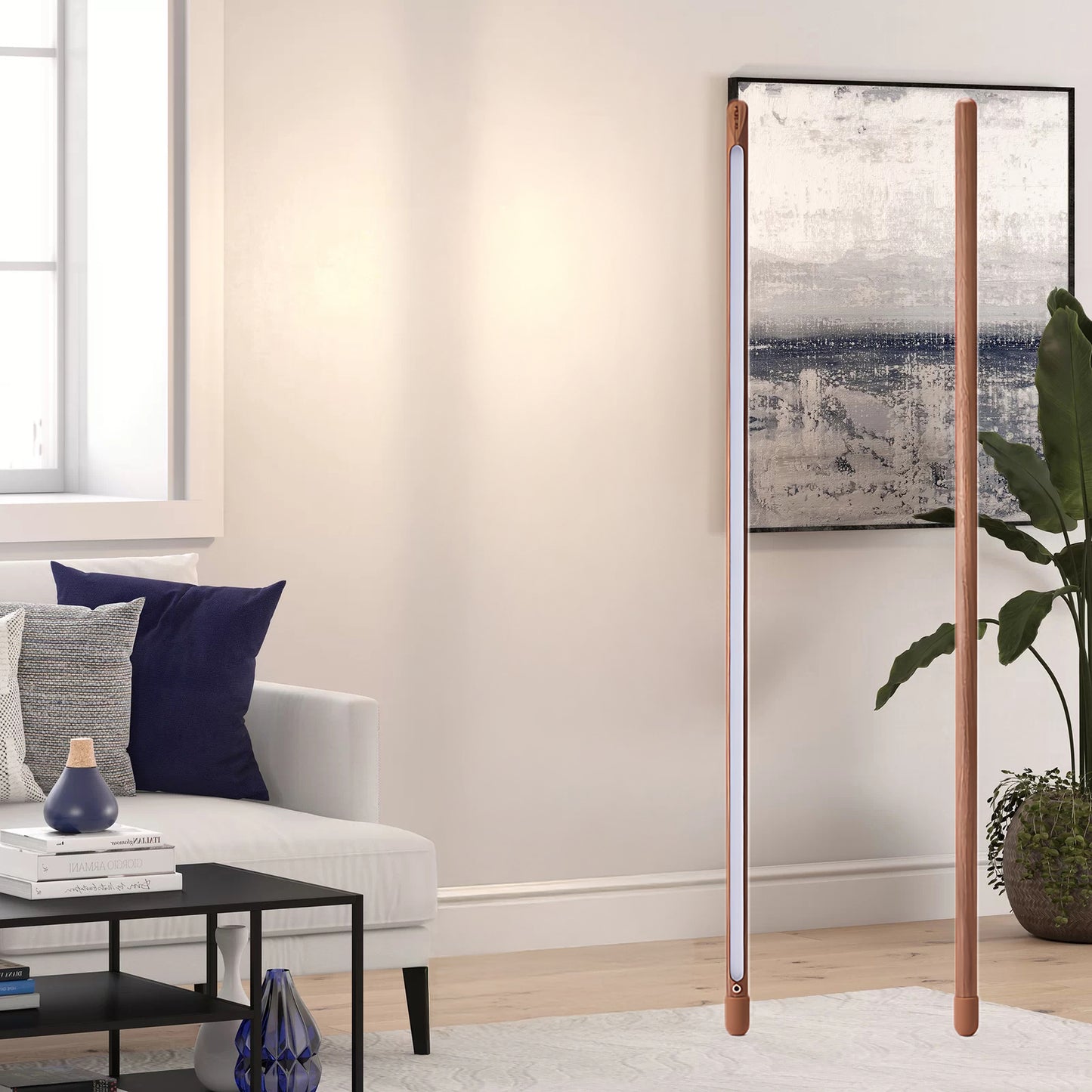 Line Assist Ambience Contemporary Wood Floor Lamp