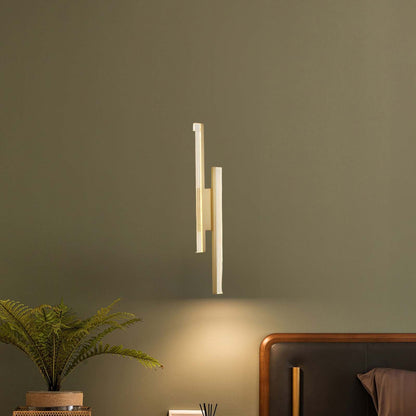 Linear LED Art Deco Brass Wall Lamp