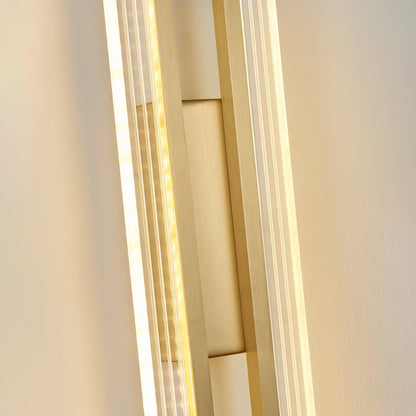 Linear LED Art Deco Brass Wall Lamp