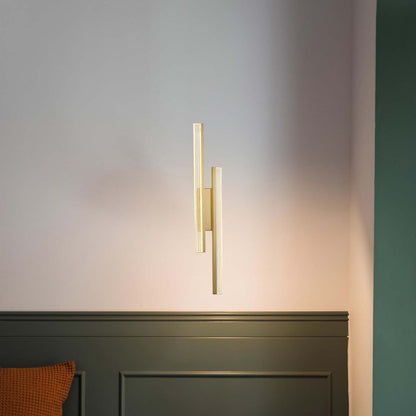 Linear LED Art Deco Brass Wall Lamp