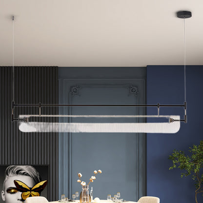 Linear Strip Eclectic Metal Chandelier