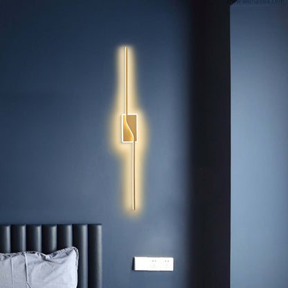 Linear Strip Minimalist Brass Wall Light