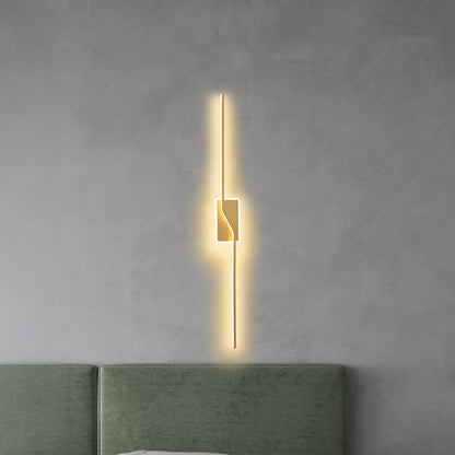 Linear Strip Minimalist Brass Wall Light