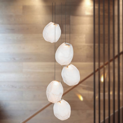 Liquid Eclectic Crystal Stone Pendant Light