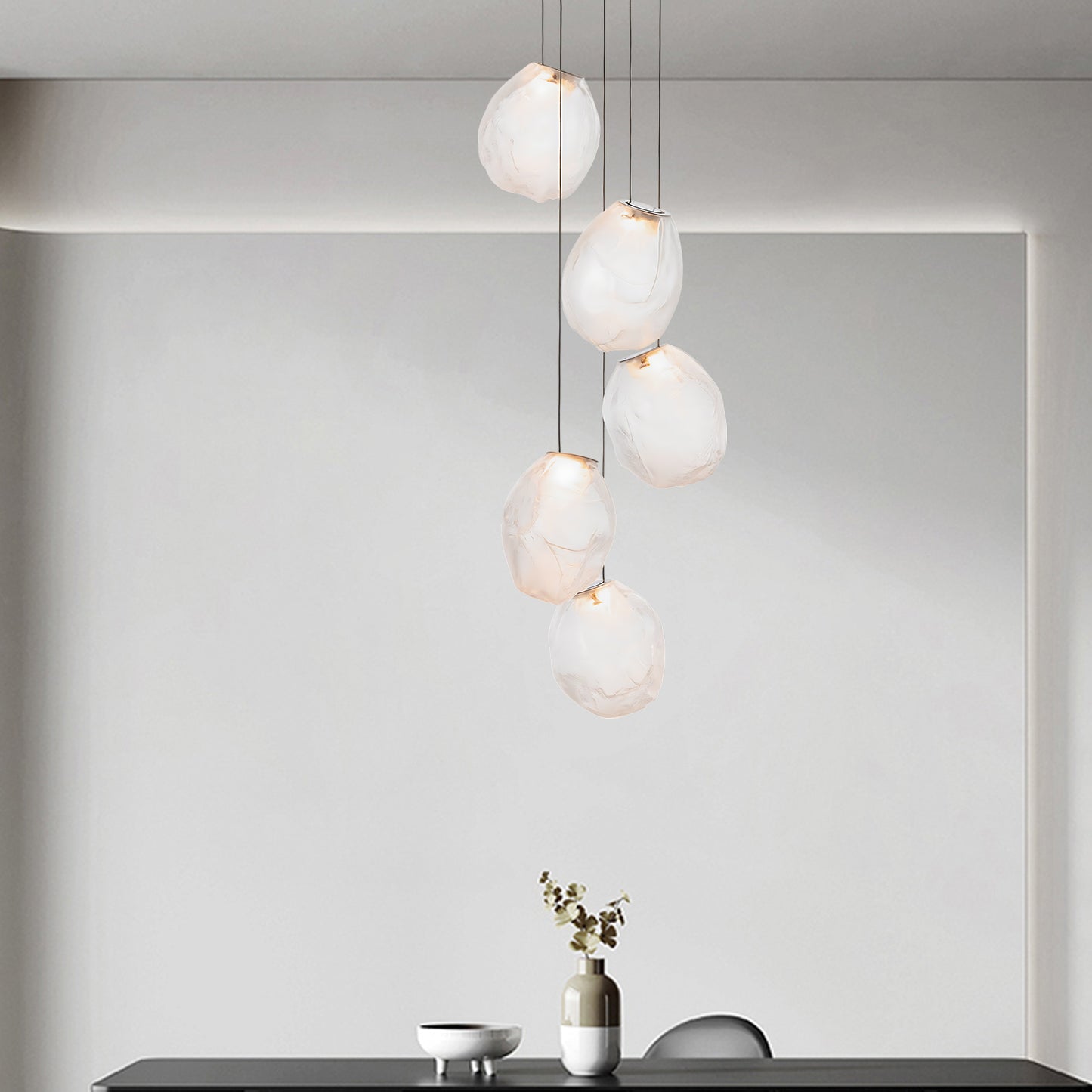 Liquid Eclectic Crystal Stone Pendant Light