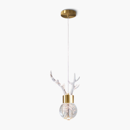 Little Deer Art Deco Brass Pendant Lamp