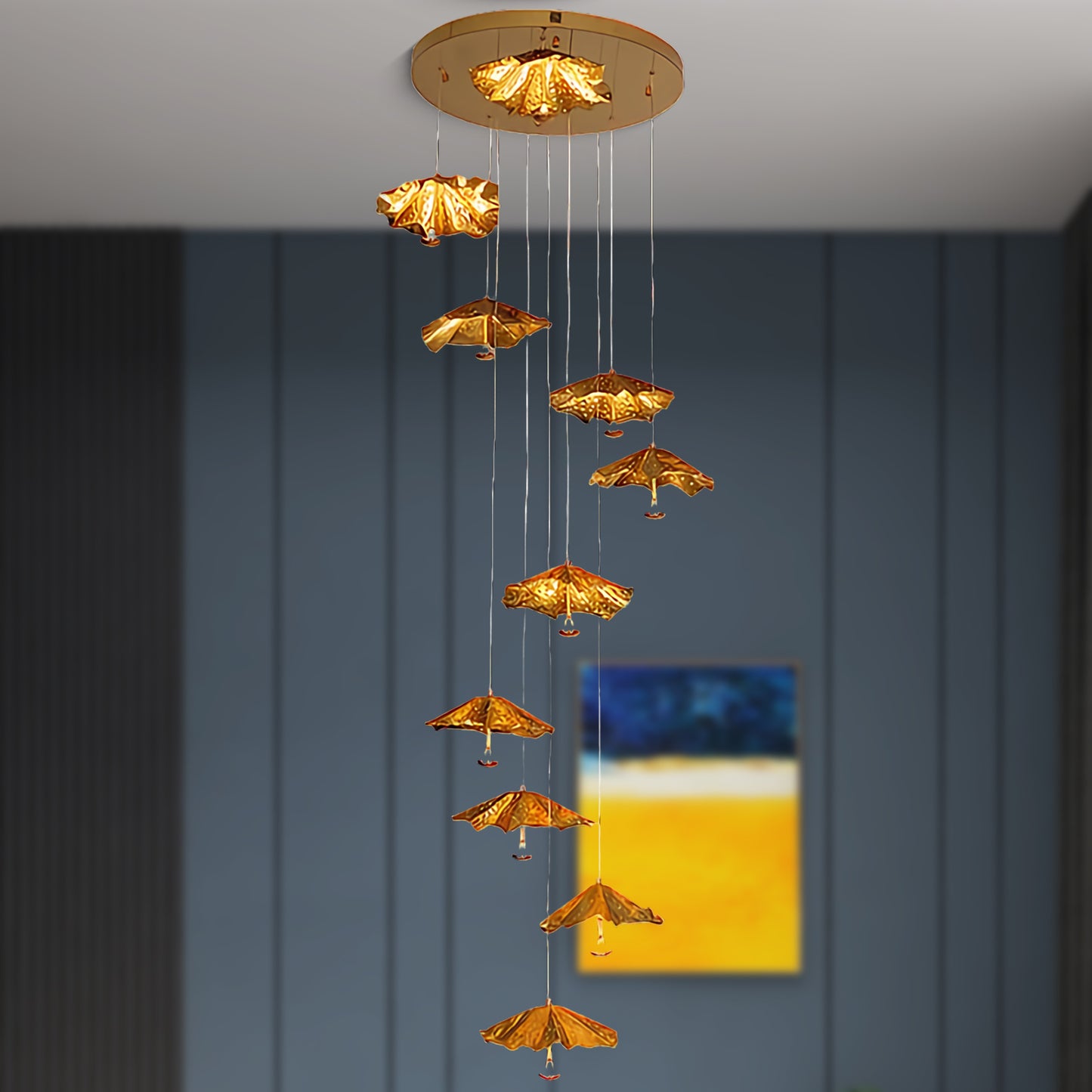 Livra Leaf Contemporary Metal Chandelier