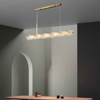 Long Crystal Classic Steel Pendant Lamp