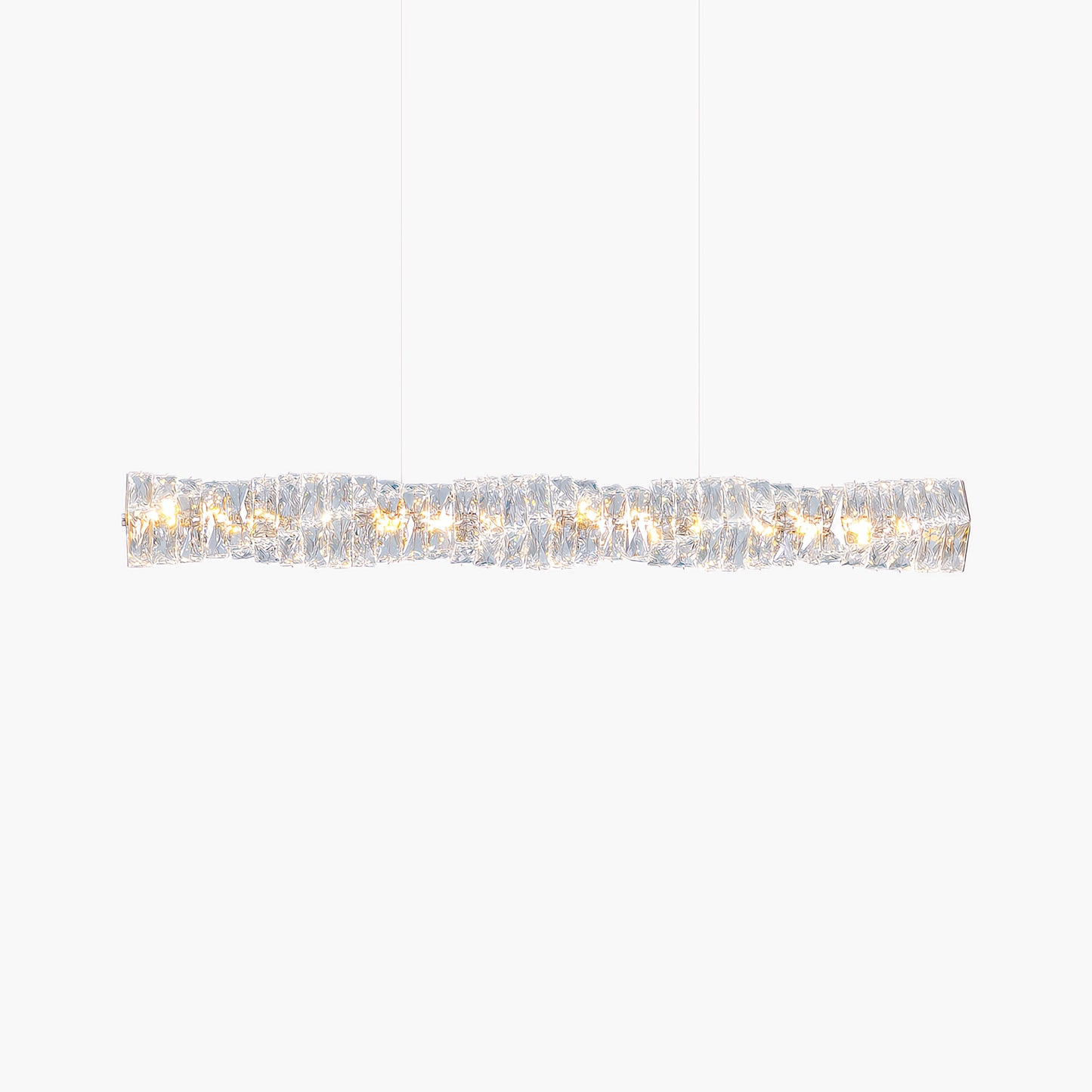 Long Crystal Classic Steel Pendant Lamp