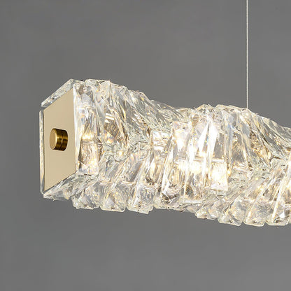 Long Crystal Classic Steel Pendant Lamp