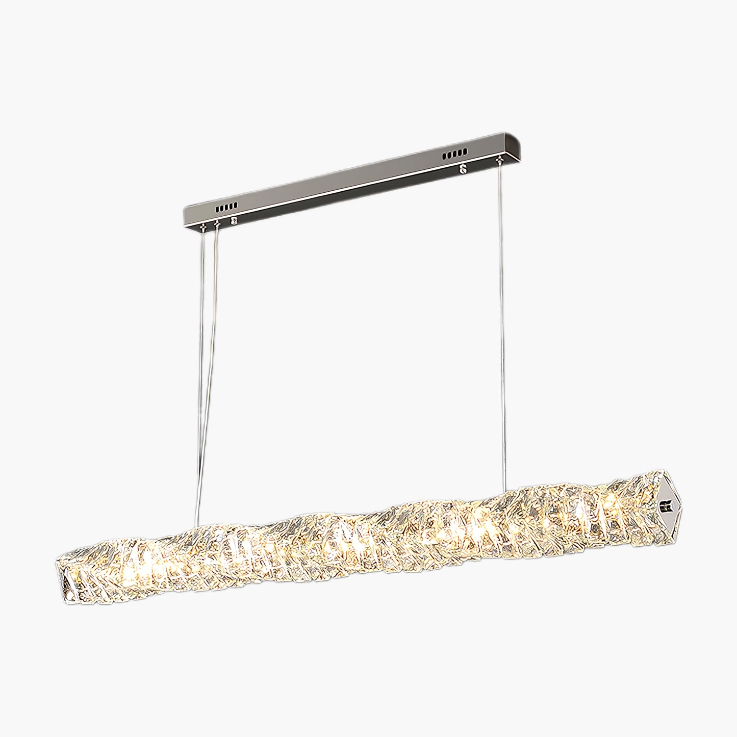 Long Crystal Classic Steel Pendant Lamp