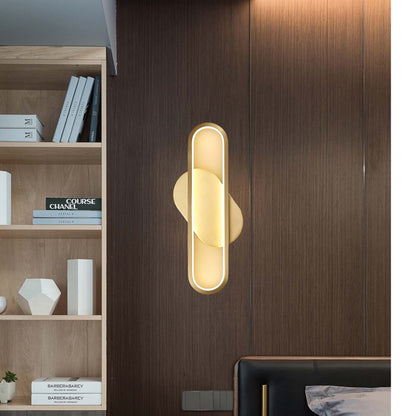 Long Ova Modern Brass Wall Lamp