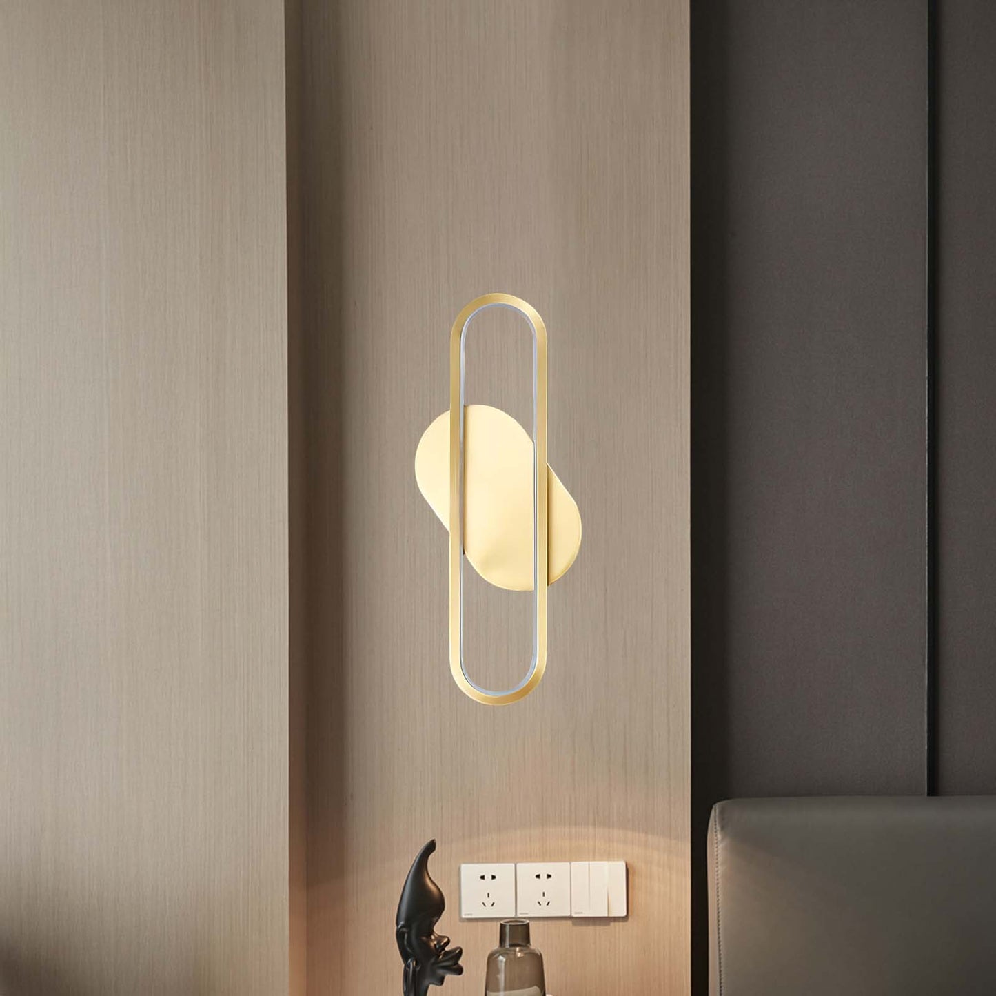 Long Ova Modern Brass Wall Lamp