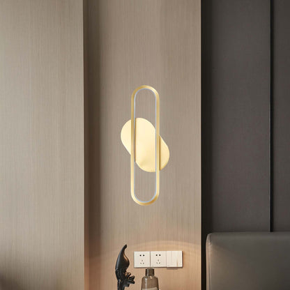 Long Ova Modern Brass Wall Lamp