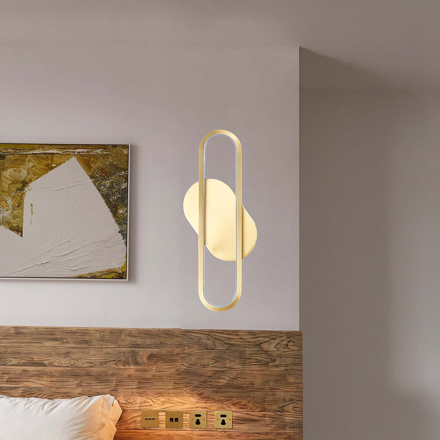 Long Ova Modern Brass Wall Lamp