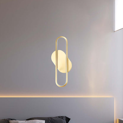 Long Ova Modern Brass Wall Lamp