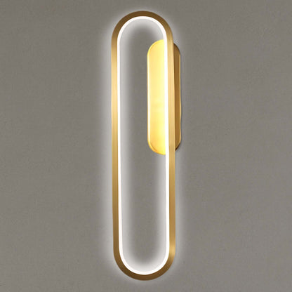 Long Ova Modern Brass Wall Lamp