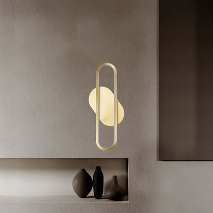 Long Ova Modern Brass Wall Lamp