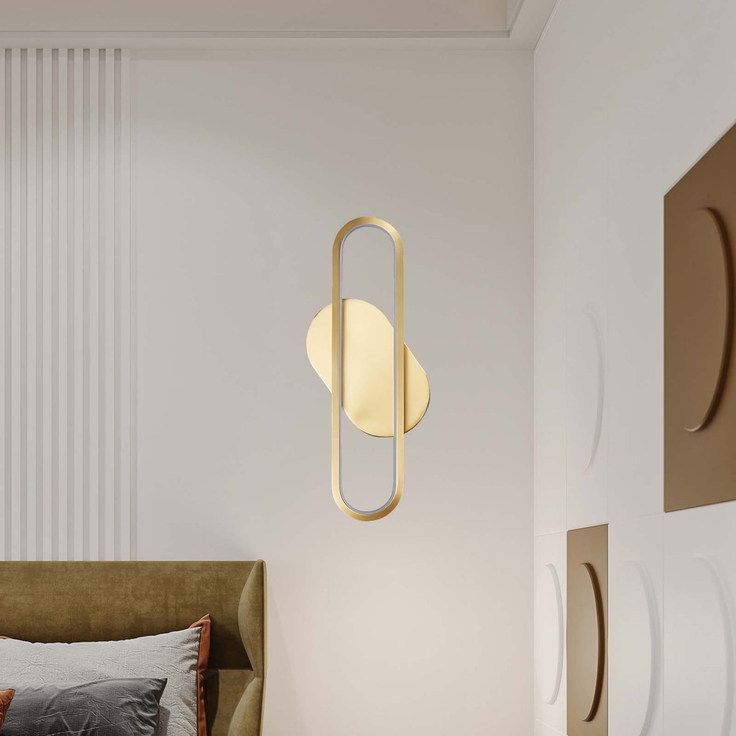 Long Ova Modern Brass Wall Lamp