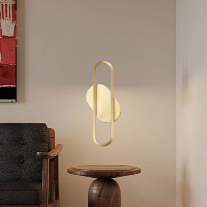 Long Ova Modern Brass Wall Lamp