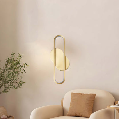 Long Ova Modern Brass Wall Lamp