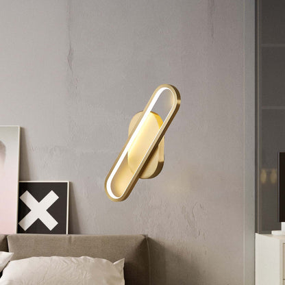 Long Ova Modern Brass Wall Lamp