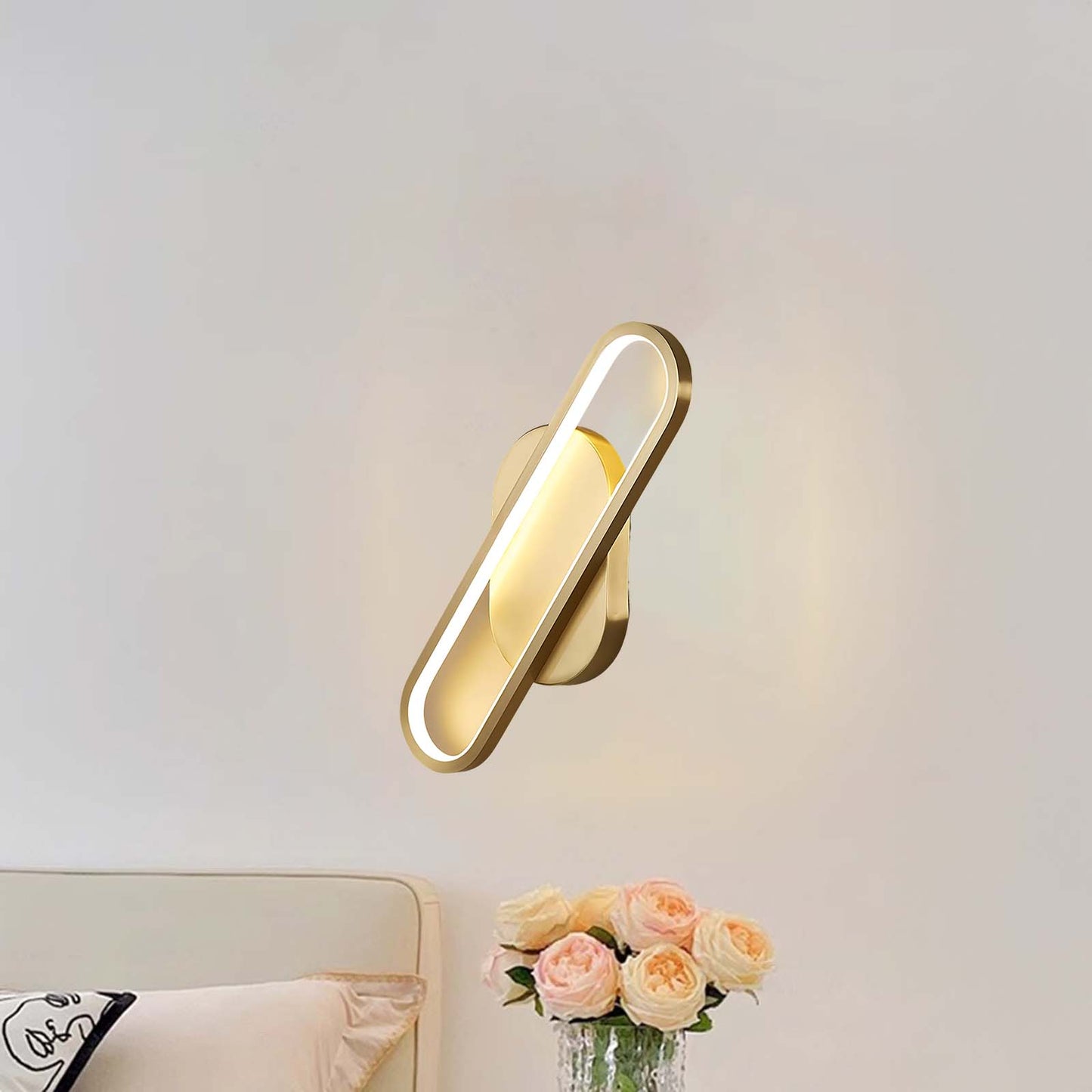 Long Ova Modern Brass Wall Lamp