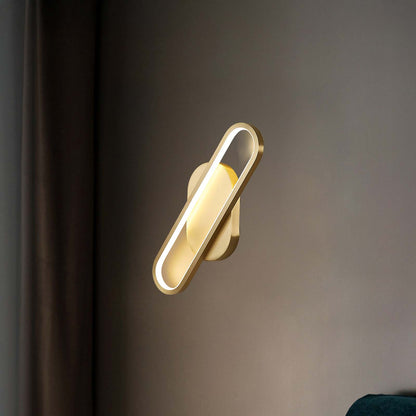 Long Ova Modern Brass Wall Lamp