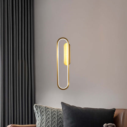 Long Ova Modern Brass Wall Lamp