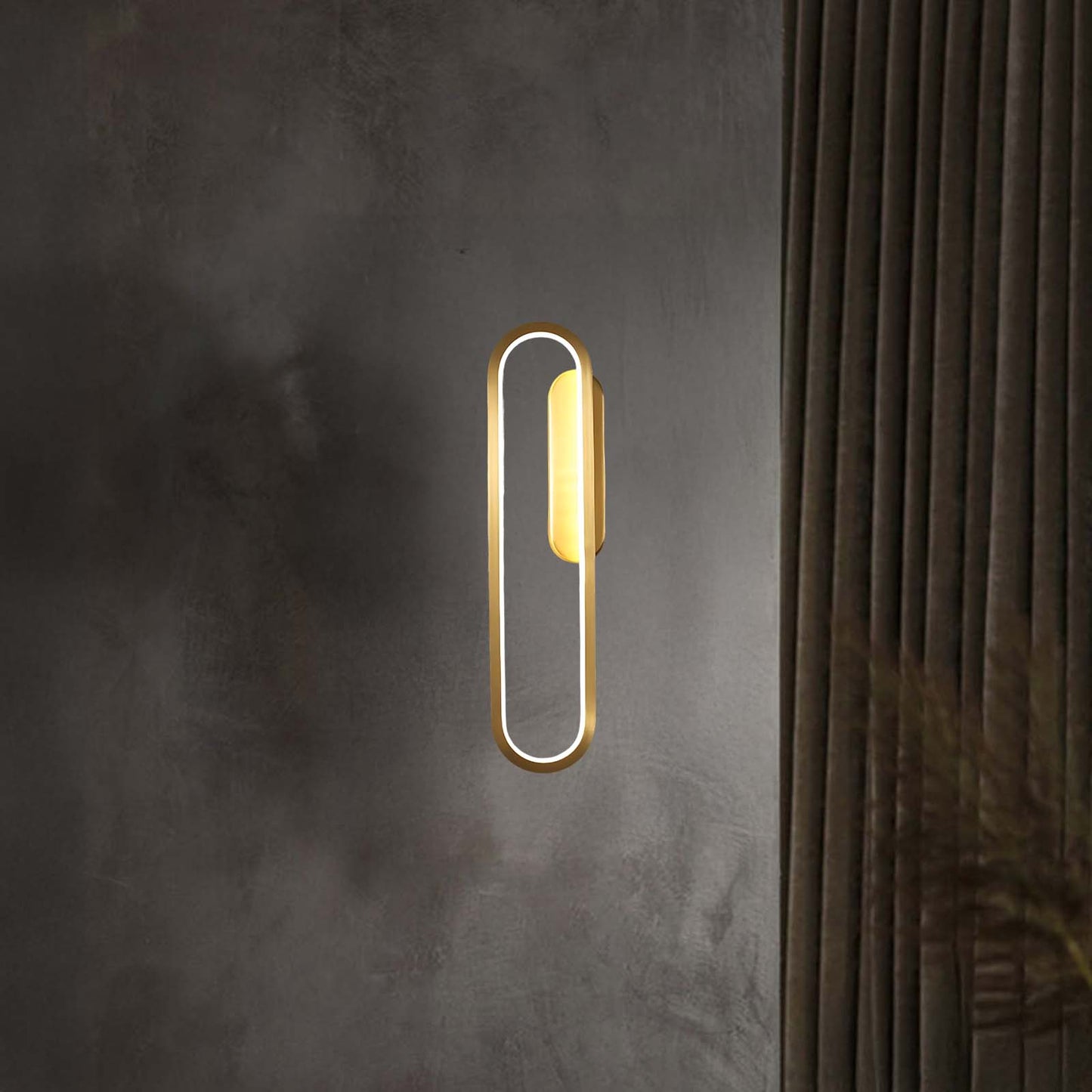 Long Ova Modern Brass Wall Lamp