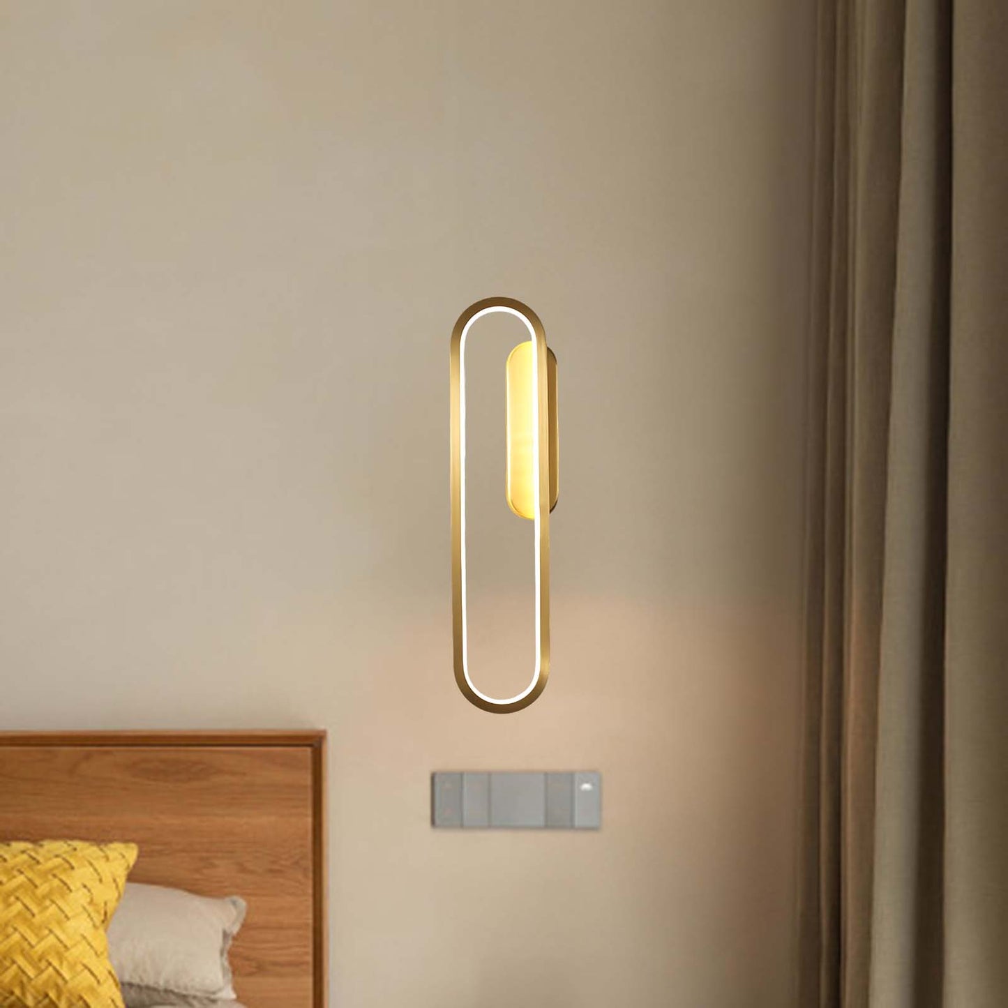 Long Ova Modern Brass Wall Lamp