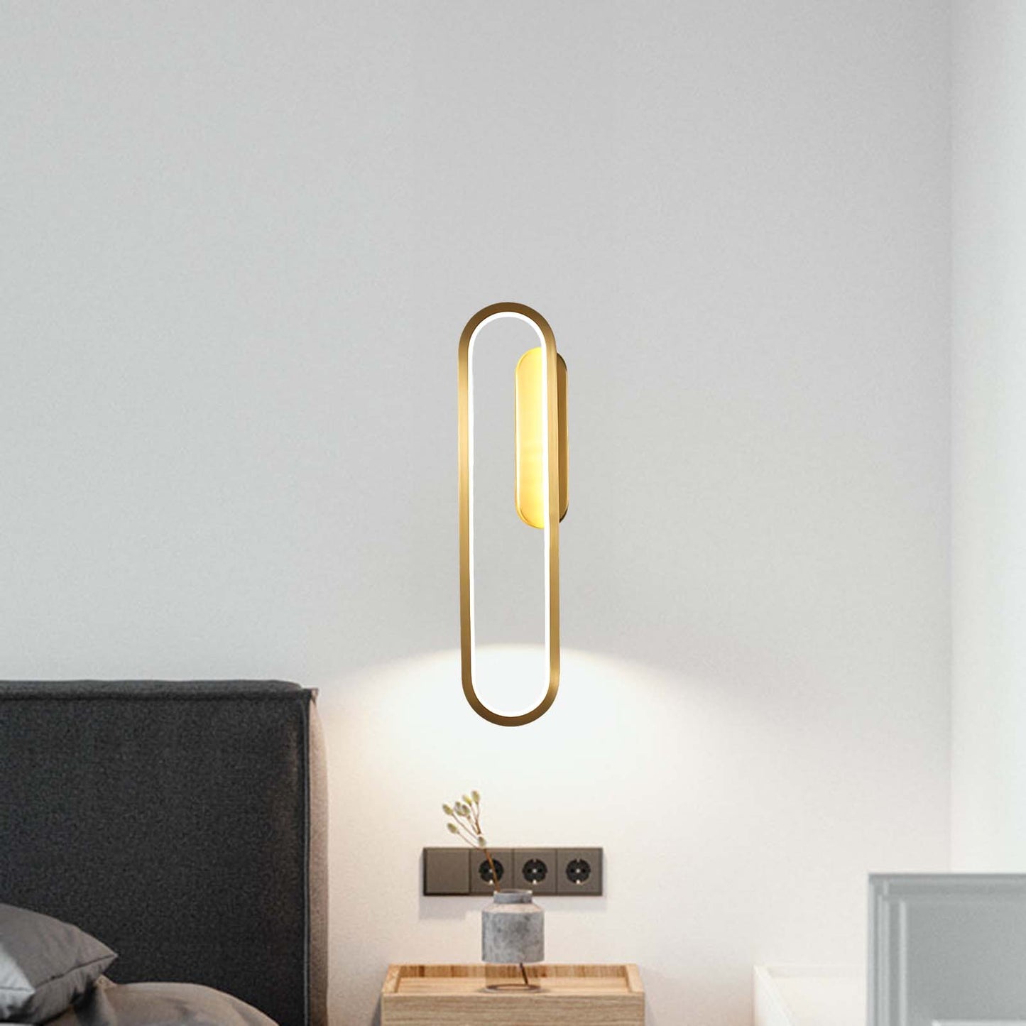 Long Ova Modern Brass Wall Lamp