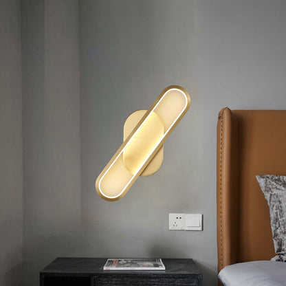 Long Ova Modern Brass Wall Lamp