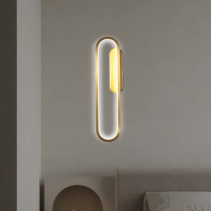 Long Ova Modern Brass Wall Lamp