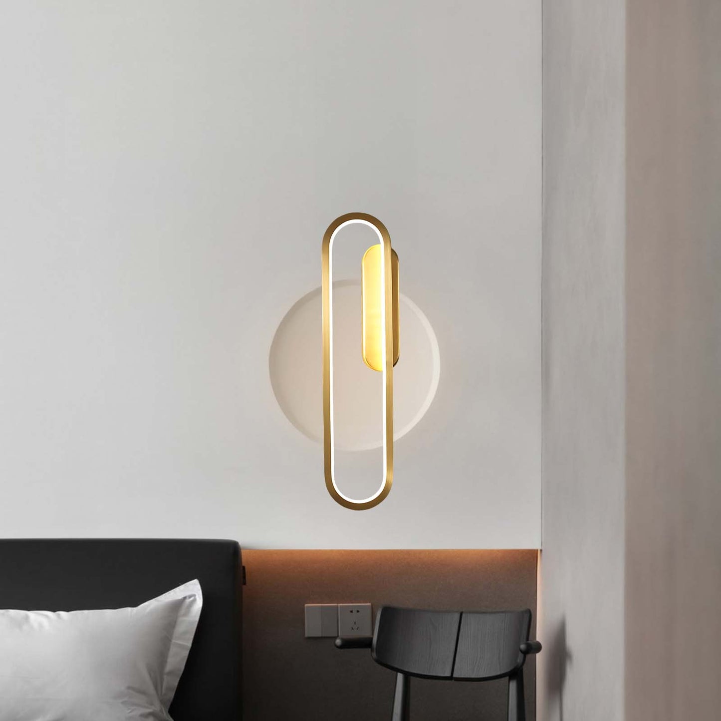 Long Ova Modern Brass Wall Lamp