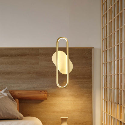 Long Ova Modern Brass Wall Lamp