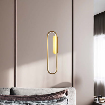 Long Ova Modern Brass Wall Lamp