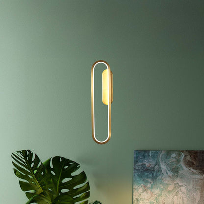 Long Ova Modern Brass Wall Lamp