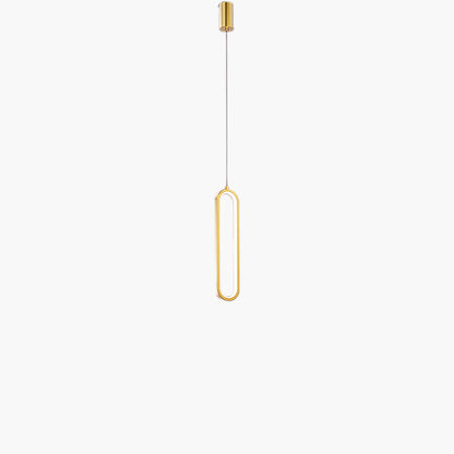 Long Oval LED Modern Brass Pendant Lamp